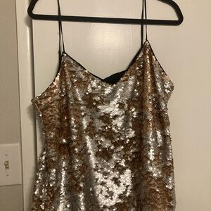 1. State Sequin Cami Tank Top - Gold/Silver